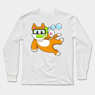 Cat Diver Snorkel Long Sleeve T-Shirt